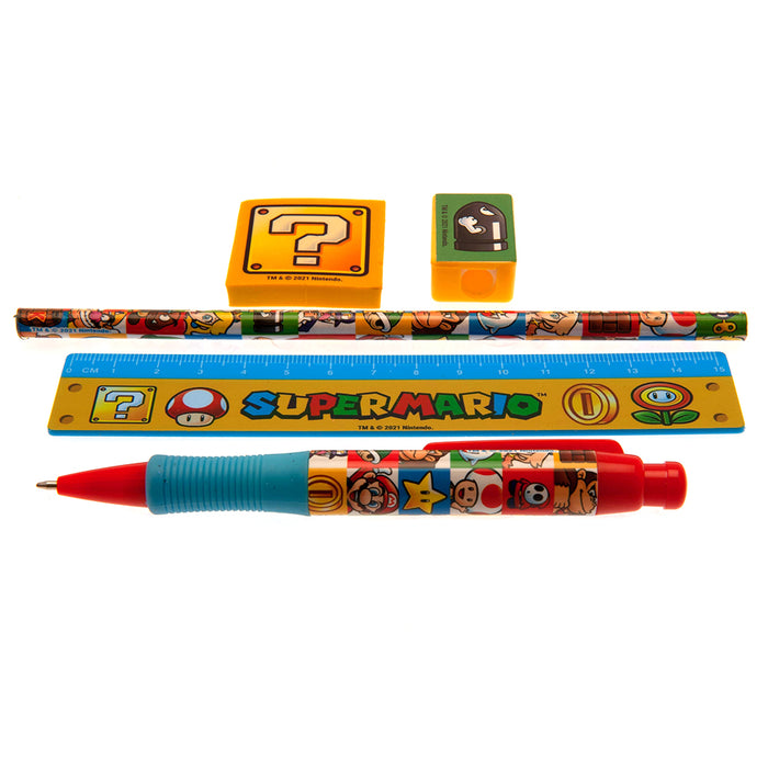 Super Mario 5pc Stationery Set Group