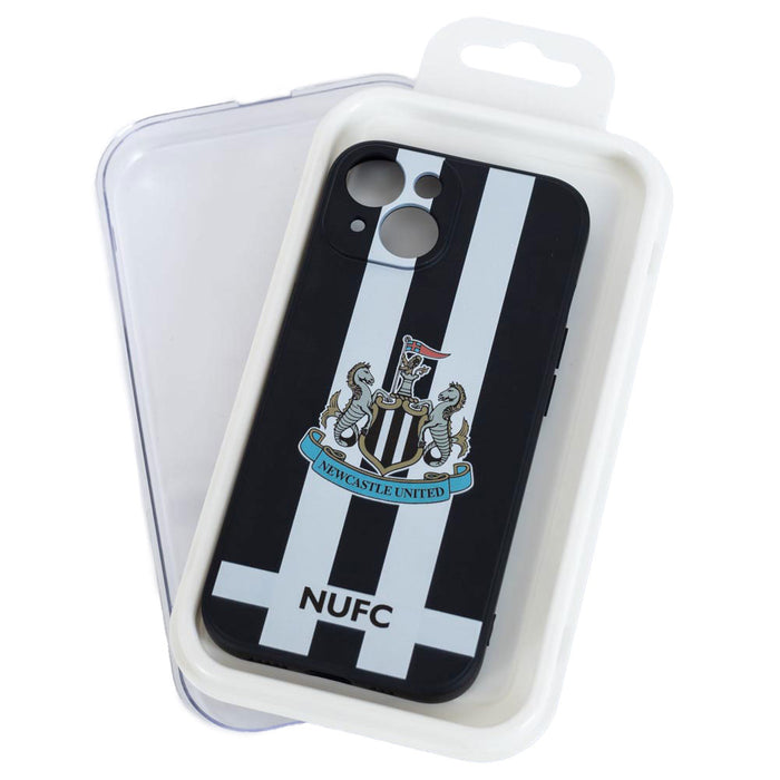 Newcastle United FC iPhone 14 Striped Silicone Case