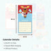 Animal Crossing Square Calendar 2025