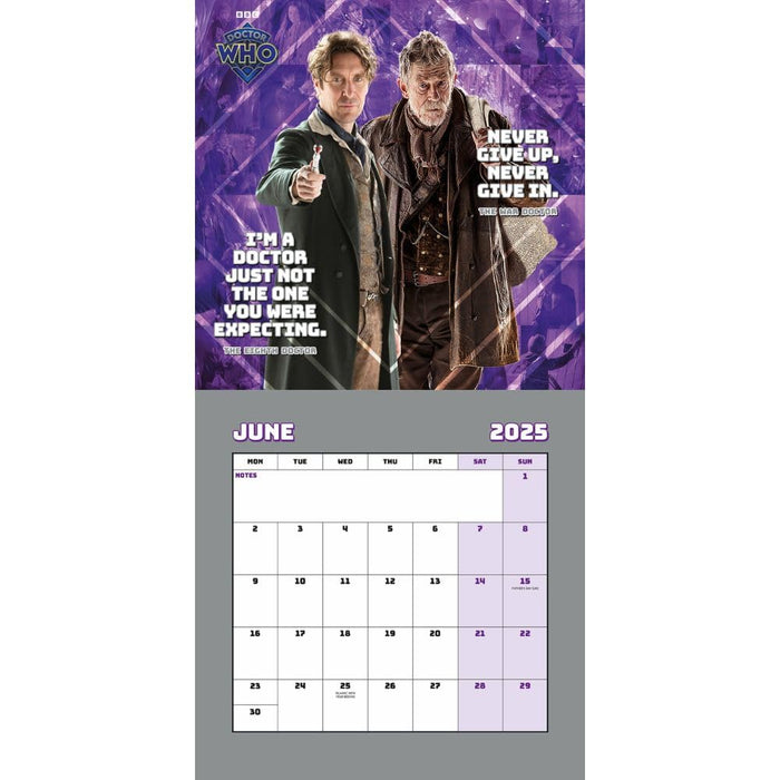 Doctor Who Classic Edition Square Calendar 2025