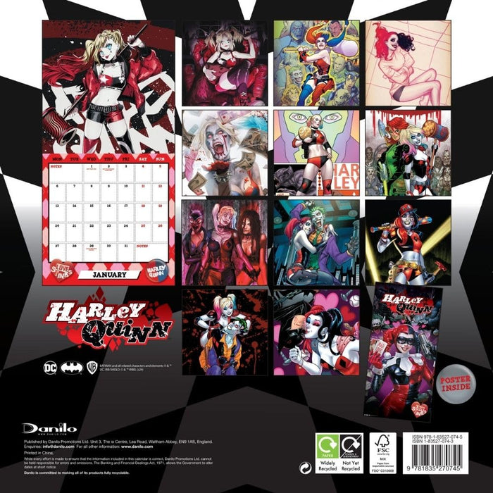 Harley Quinn Square Calendar 2025