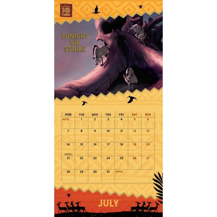 The Lion King Square Calendar 2025