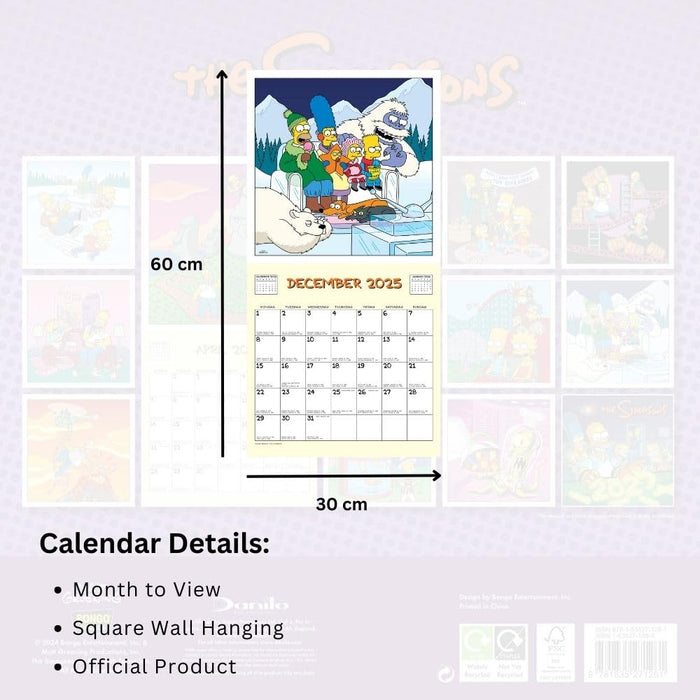 The Simpsons Square Calendar 2025