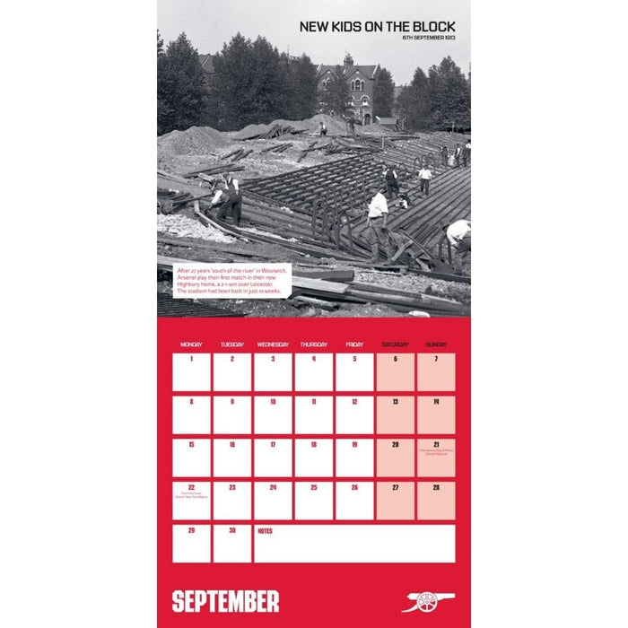 Arsenal FC Legends Square Calendar 2025