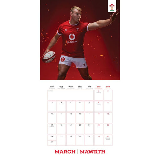 Wales RU Square Calendar 2025