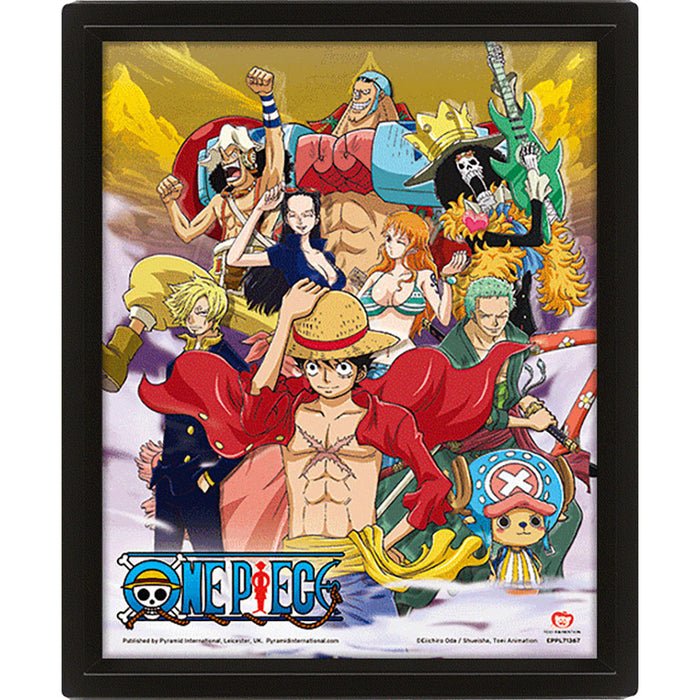 One Piece Framed Straw Hat Crew 3D Picture