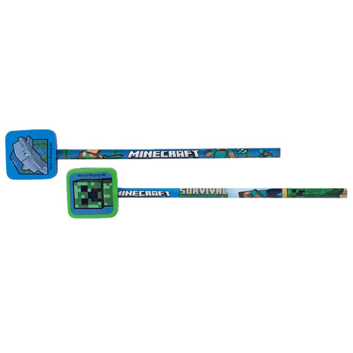 Minecraft 2pk Pencil & Topper Set