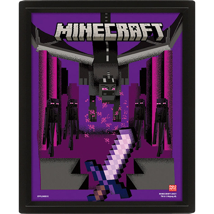 Minecraft Dragon Duel Framed 3D Picture