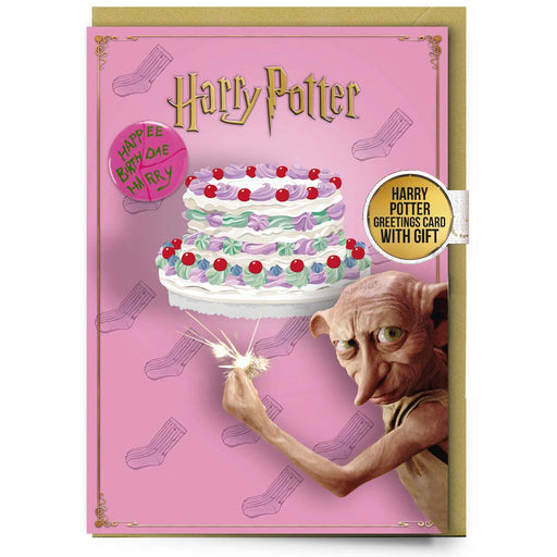 Harry Potter Dobby Greetings Card with Badge