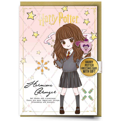 Harry Potter Hemione Greetings Card with Badge