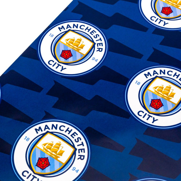 Manchester City FC Text Gift Wrap - Excellent Pick