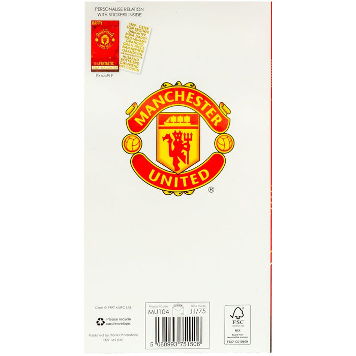 Manchester United FC Personalised Birthday Card - Excellent Pick