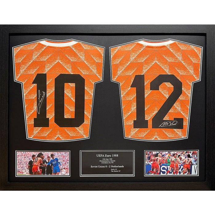 Netherlands Gullit & Van Basten Signed Shirts (Dual Framed) - Excellent Pick