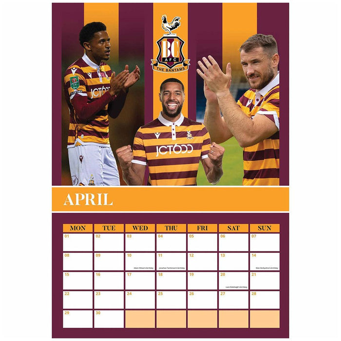 Bradford City AFC A3 Calendar 2024 - Excellent Pick