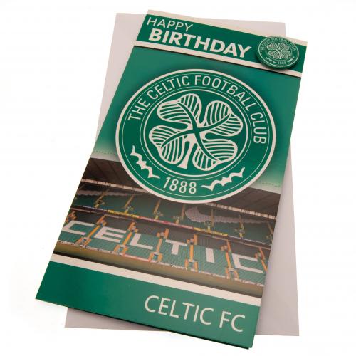 Celtic FC Birthday Card & Badge - Excellent Pick