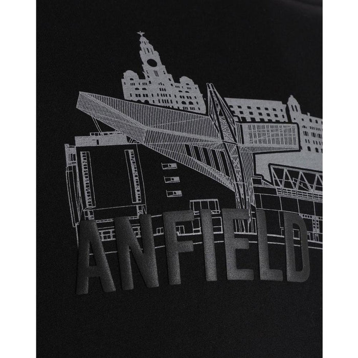 Liverpool FC Anfield Skyline T Shirt Mens Black S - Excellent Pick