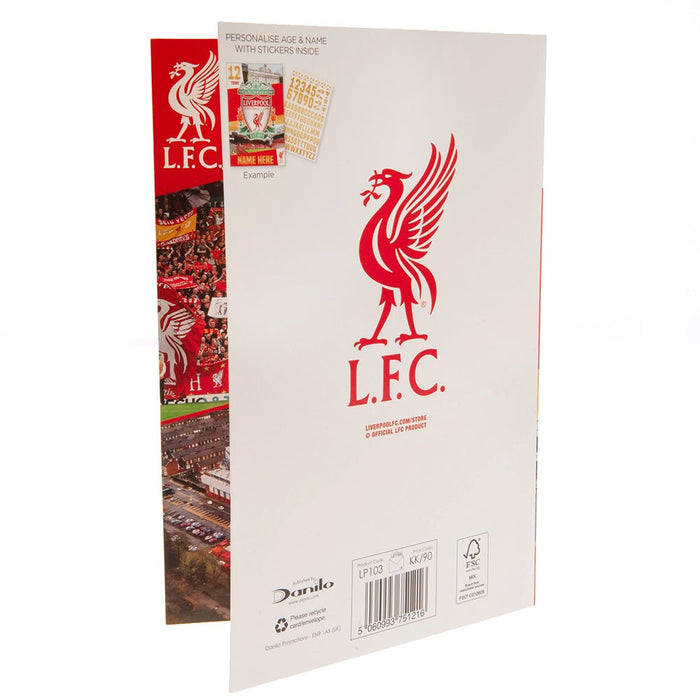 Liverpool FC Birthday Card With Stickers - Excellent Pick