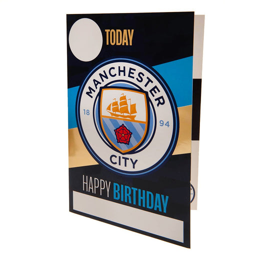 Manchester City FC Birthday Card With Stickers - Excellent Pick