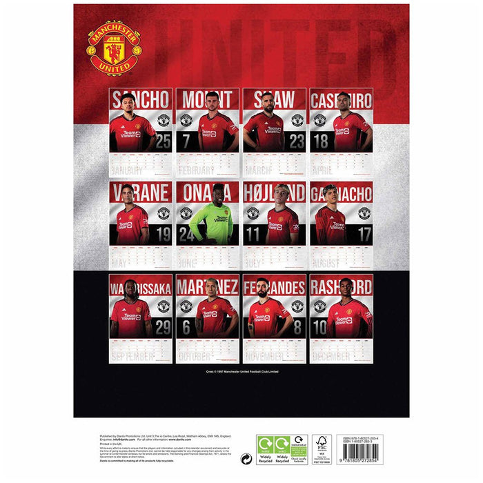 Manchester United FC A3 Calendar 2024 - Excellent Pick