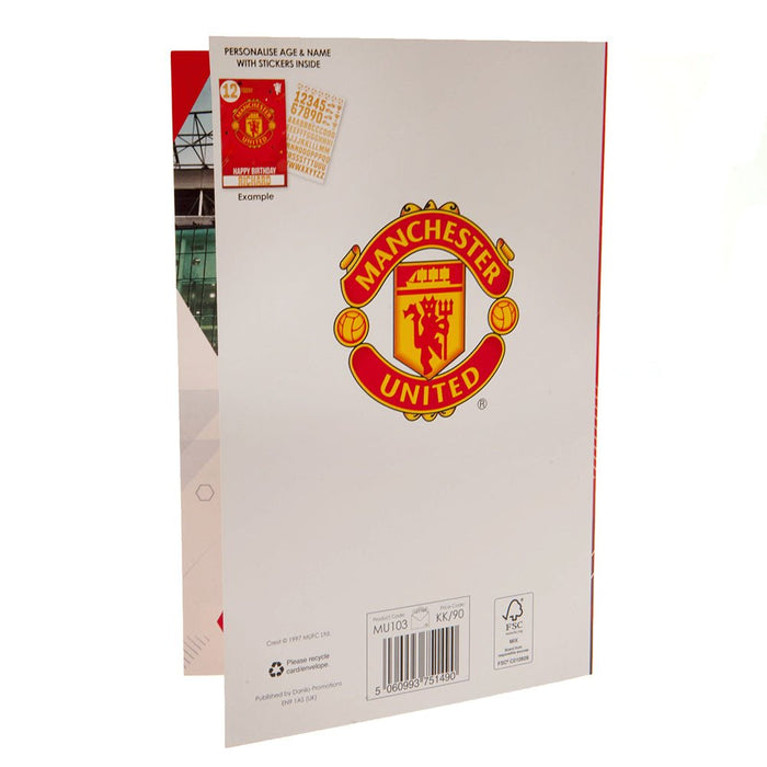 Manchester United FC Birthday Card With Stickers - Excellent Pick