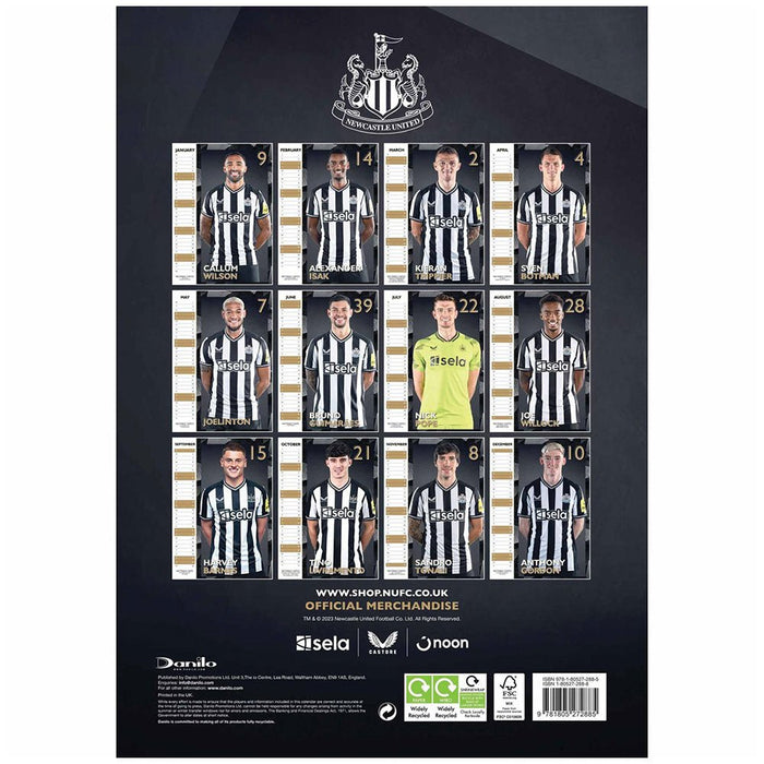 Newcastle United FC A3 Calendar 2024 - Excellent Pick