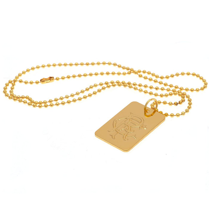 Rangers FC Gold Plated Dog Tag & Chain - Excellent Pick