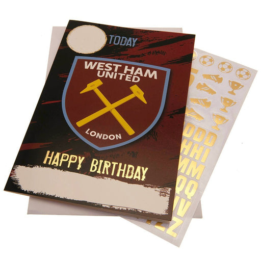 West Ham United FC Birthday Card With Stickers - Excellent Pick