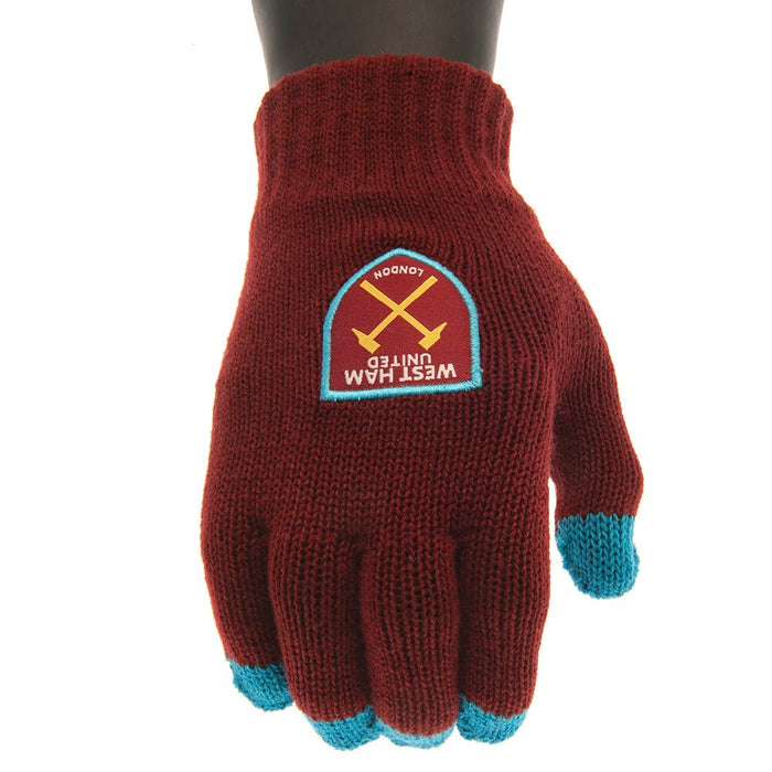 West Ham United FC Touchscreen Knitted Gloves Junior - Excellent Pick